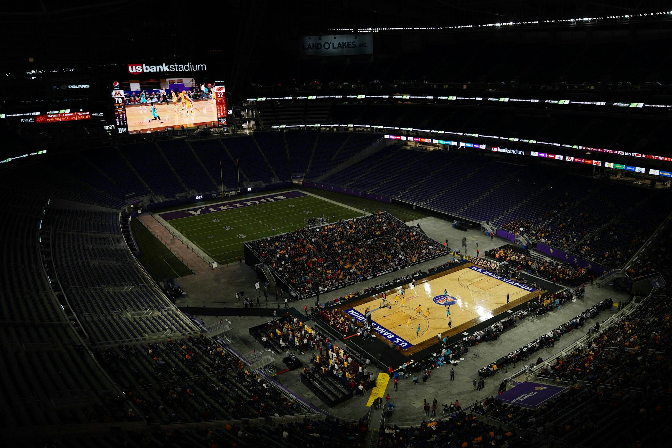 The Gophers played Oklahoma State in the second half Friday at U.S. Bank Stadium.