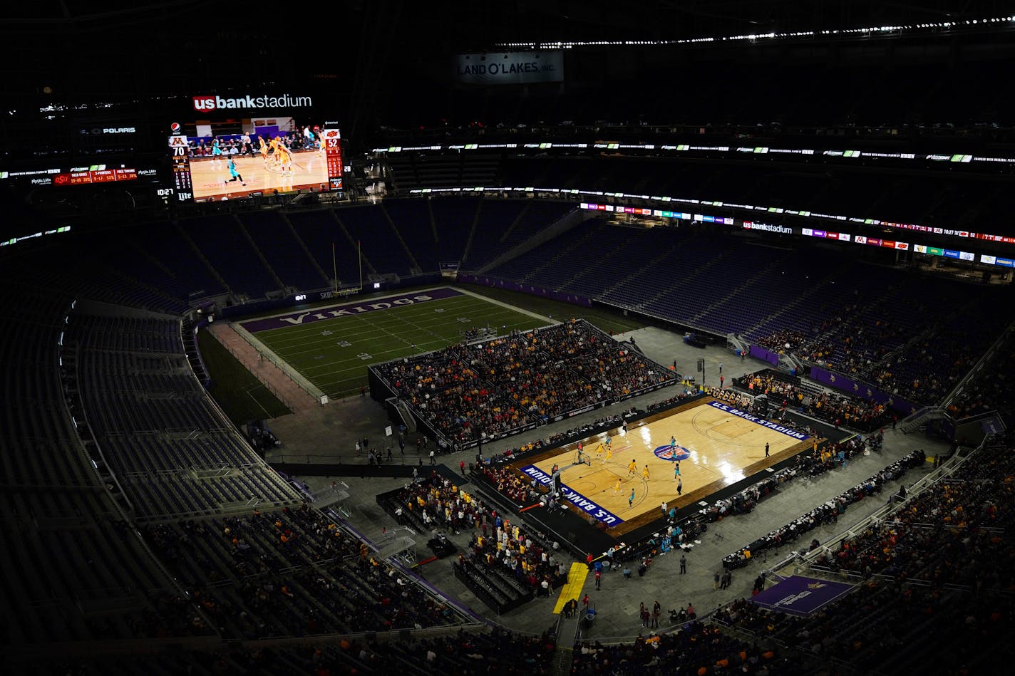 The Gophers played Oklahoma State in the second half Friday at U.S. Bank Stadium.