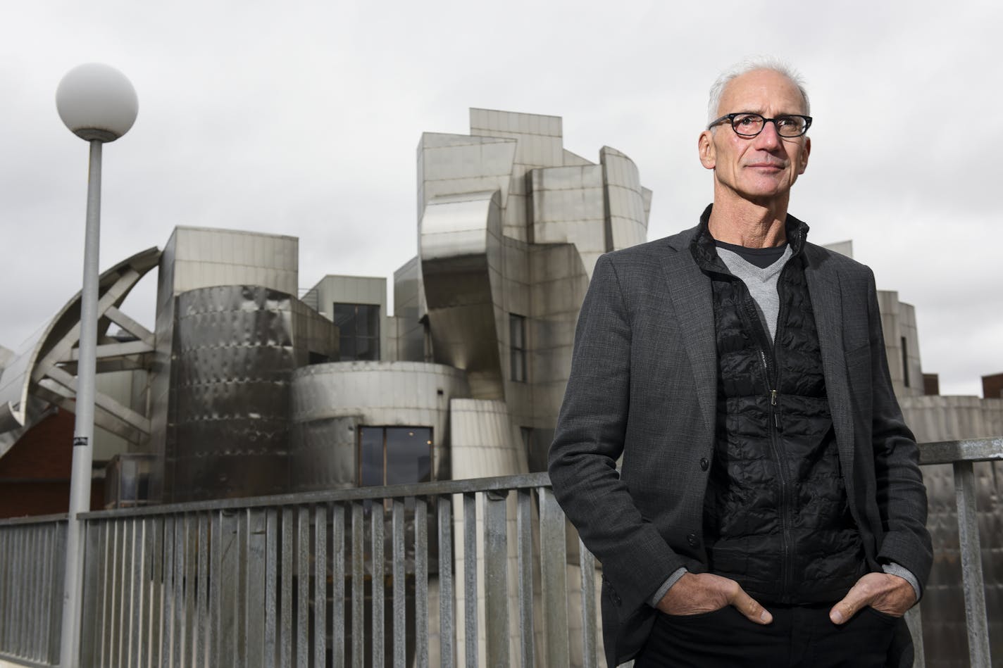 Architect John Cook was photographed outsie the Weisman Art Museum Wednesay afternoon. ] Aaron Lavinsky &#x2022; aaron.lavinsky@startribune.com On the 25th anniversary of the opening of the Weisman Art Museum, a Q&A with architect John Cook, the lead Minnesota architect on the project. We photograph Cook on Wednesday, Nov. 7, 2018 outside the Weisman Art Museum in Minneapolis, Minn.