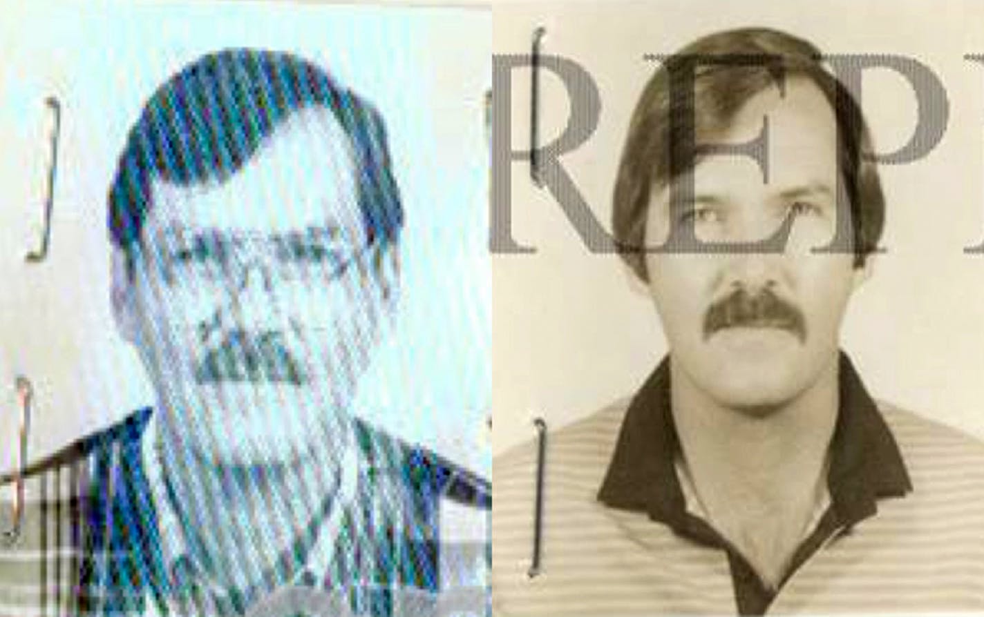 This combination of photos provided by the Federal Bureau of Investigation shows William James Vahey in 1995, left, and 1986.