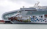 Norwegian Cruise Line's Norwegian Gem sits at the Port of Miami. (Susan Stocker/South Florida Sun-Sentinel/TNS) ORG XMIT: 22045376W