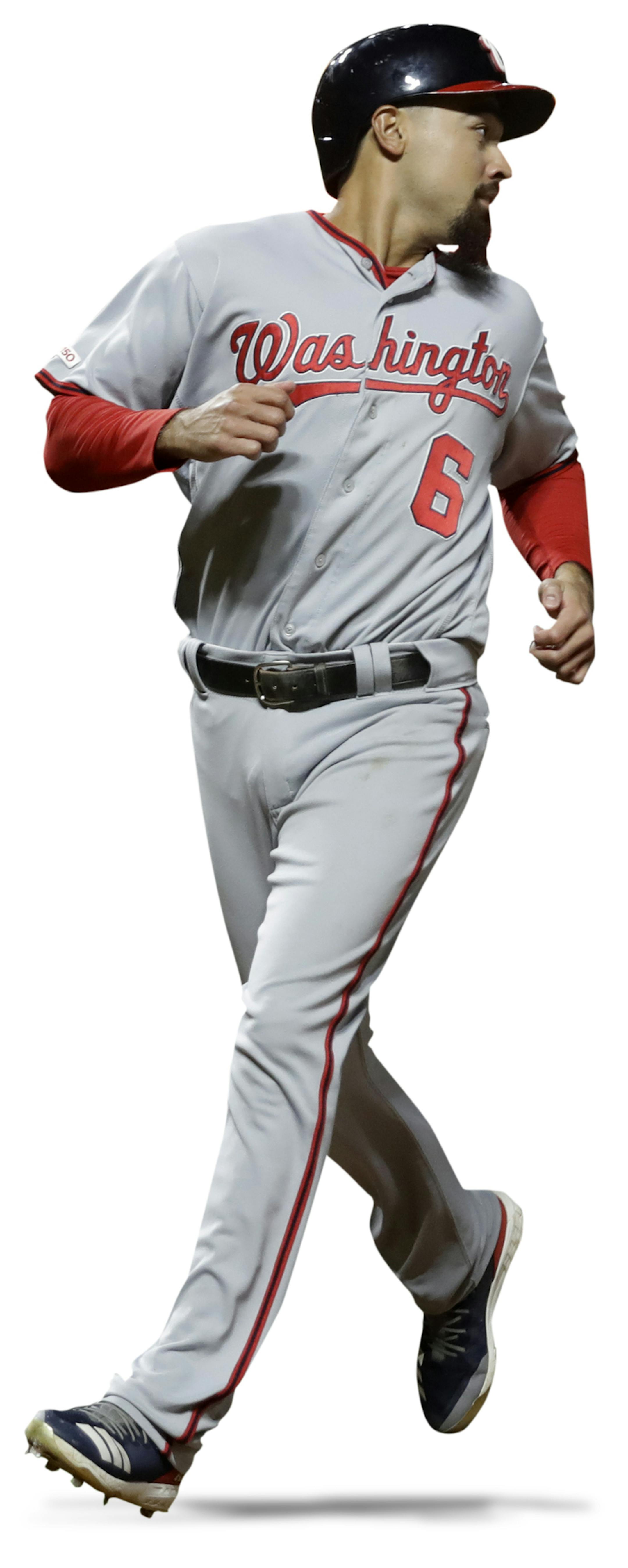 Washington Nationals' Anthony Rendon (6) steals home plate as part of a double steal in the ninth inning of a baseball game against the San Francisco Giants, Monday, Aug. 5, 2019, in San Francisco. (AP Photo/Ben Margot) ORG XMIT: CABM108