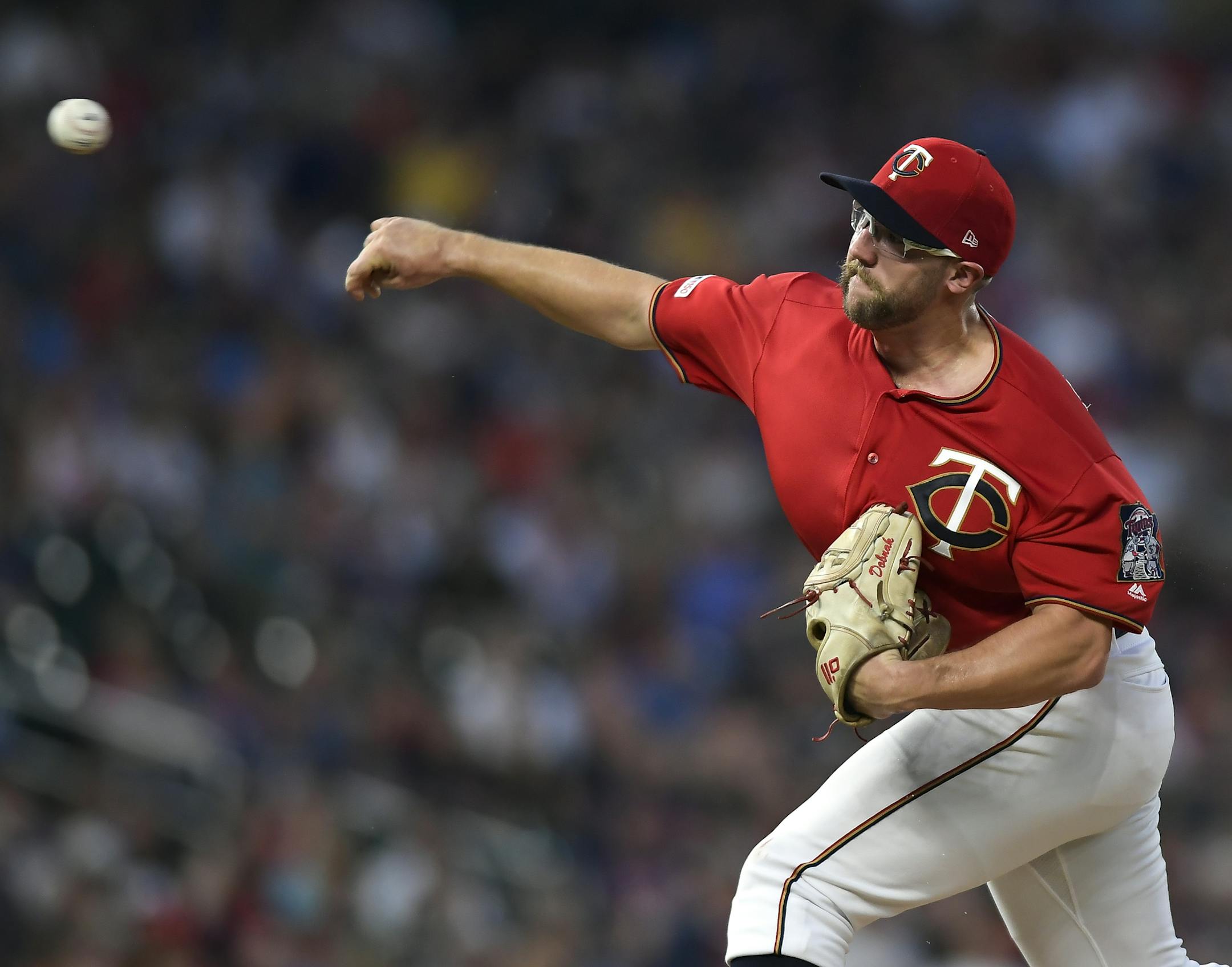 Minnesota Twins relief pitcher Randy Dobnak (68) threw a pitch against the Kansas City Royals in the top of the first inning Friday night. ] Aaron Lavinsky • aaron.lavinsky@startribune.com The Minnesota Twins played the Kansas City Royals on Friday, Sept. 20, 2019 at Target Field in Minneapolis, Minn.