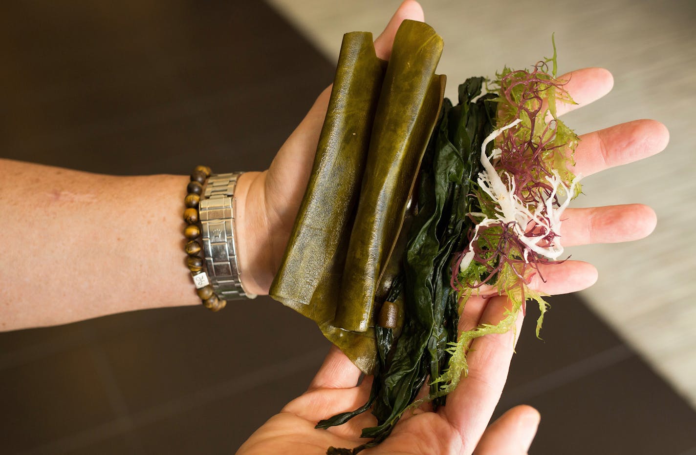 Credit: Dan West Sea vegetables (from left) Dashi kombu, Wakame and Seaweed mix