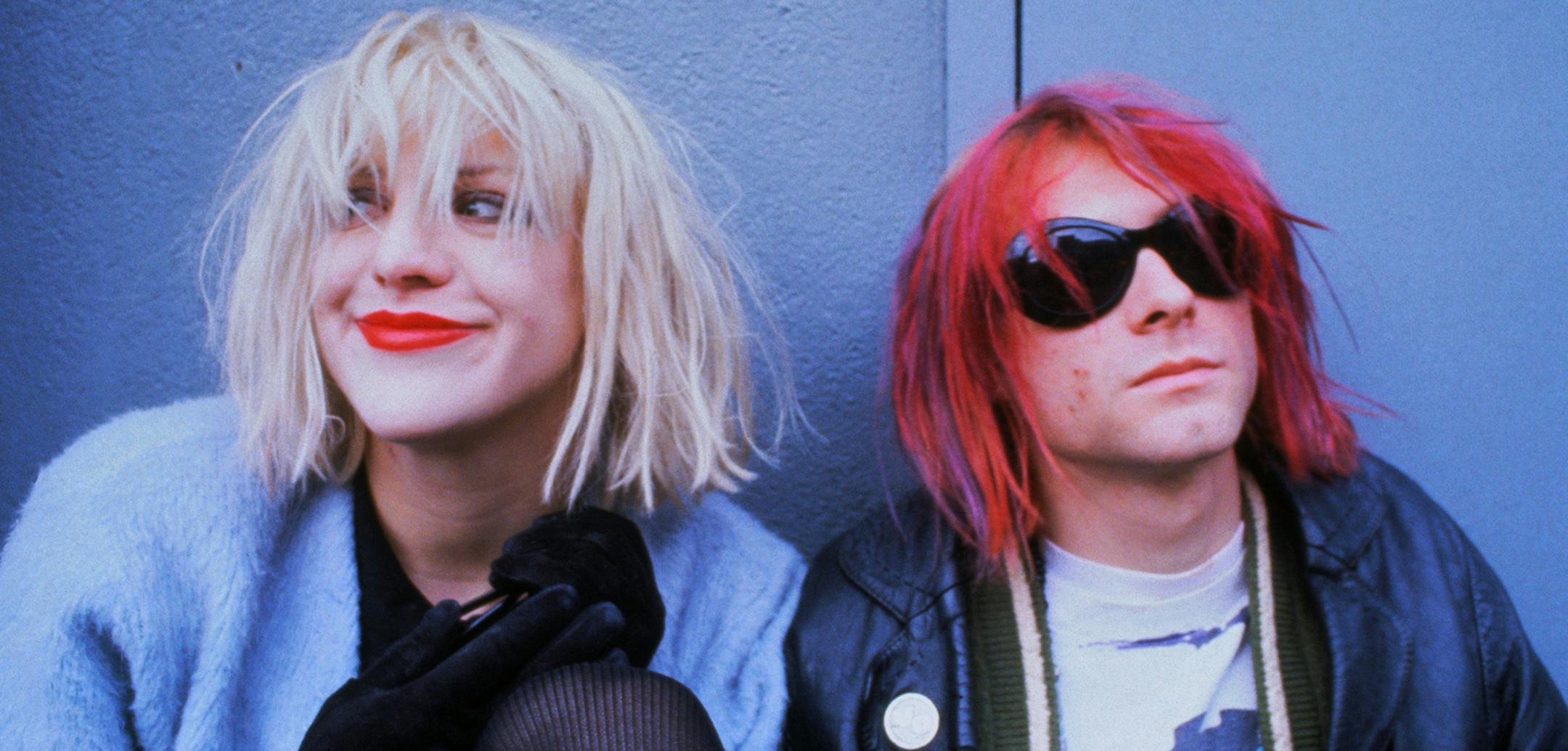 ca. 1992 --- Courtney Love and Kurt Cobain --- Image by © Dora Handel/CORBIS OUTLINE KURT COBAIN: MONTAGE OF HECK: Courtney Love, Kurt Cobain. photo: Dora Handel/Corbis/courtesy of HBO ORG XMIT: 12925887