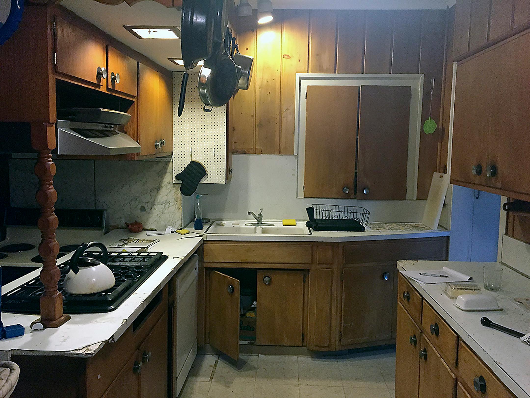BEFORE: The kitchen before the restoration.