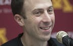 Minnesota;s Basketball Coach Richard Pitino met with the media before the Gophers headed for Milwaukee, Tuesday, March 15, 2017 at Williams Arena in M