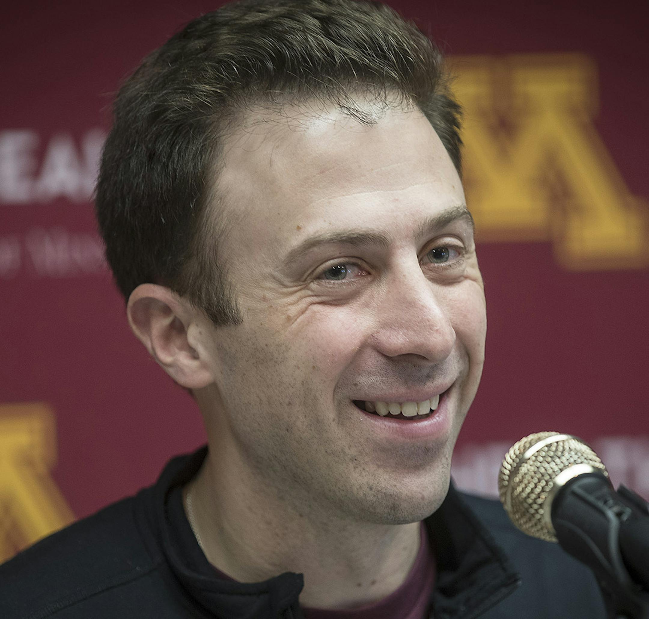 Minnesota;s Basketball Coach Richard Pitino met with the media before the Gophers headed for Milwaukee, Tuesday, March 15, 2017 at Williams Arena in Minneapolis, MN. ] ELIZABETH FLORES &#xef; liz.flores@startribune.com
