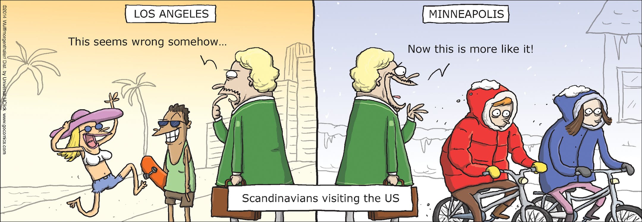 Cartoon-and-comedy duo from Denmark, Mikael Wulff and Anders Morgenthaler, and their new-to-America strip, ‚ÄúWumo.‚Äù