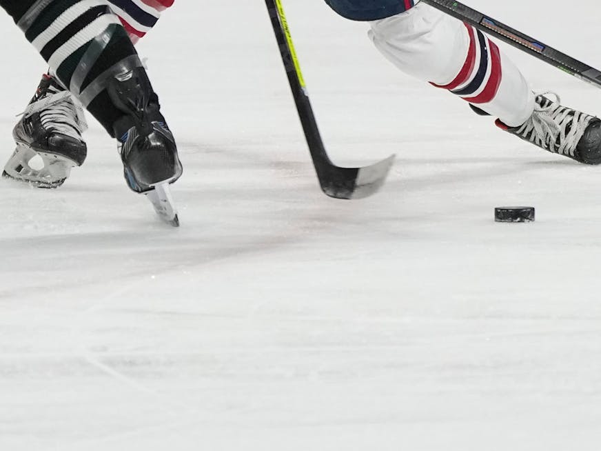 Orono High School forward Iyla Ryskamp (6) tries to get the puck past Proctor/Hermantown defenseman Sophia Parendo (19) in the second period during the Class A semifinals girls hockey tournament between Orono and Proctor/Hermantown.