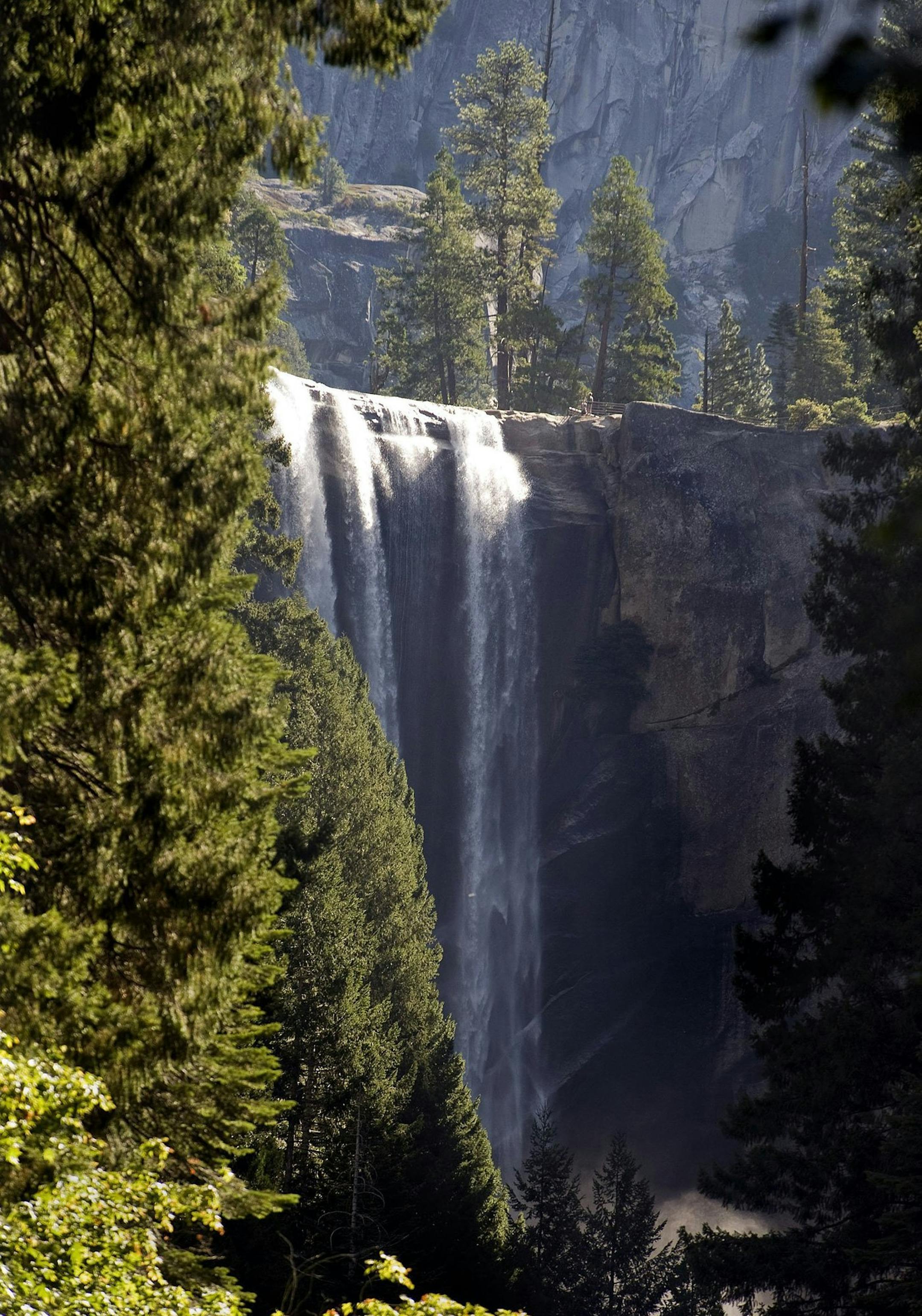 In July 2011, three visitors plunged to their death over Vernal Fall in Yosemite National Park. The group was witnessed entering the water above Vernal Fall, approximately 25 feet from the precipice. (Jebb Harris/Orange County Register/MCT) ORG XMIT: 1141438 ORG XMIT: MIN1308042324186840