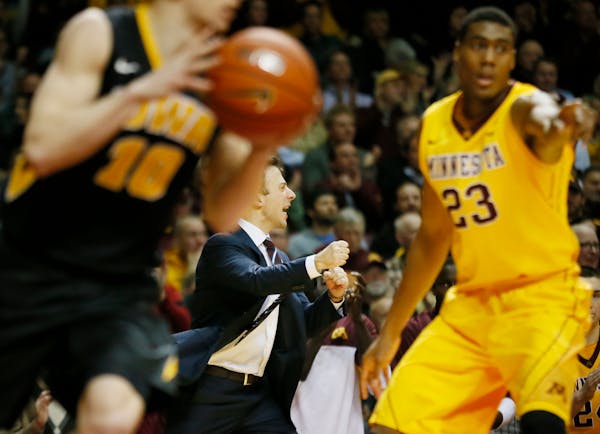 Minnesota coach Richard Pitino encouraged his team to get back on defense Tuesday at Williams Arena.