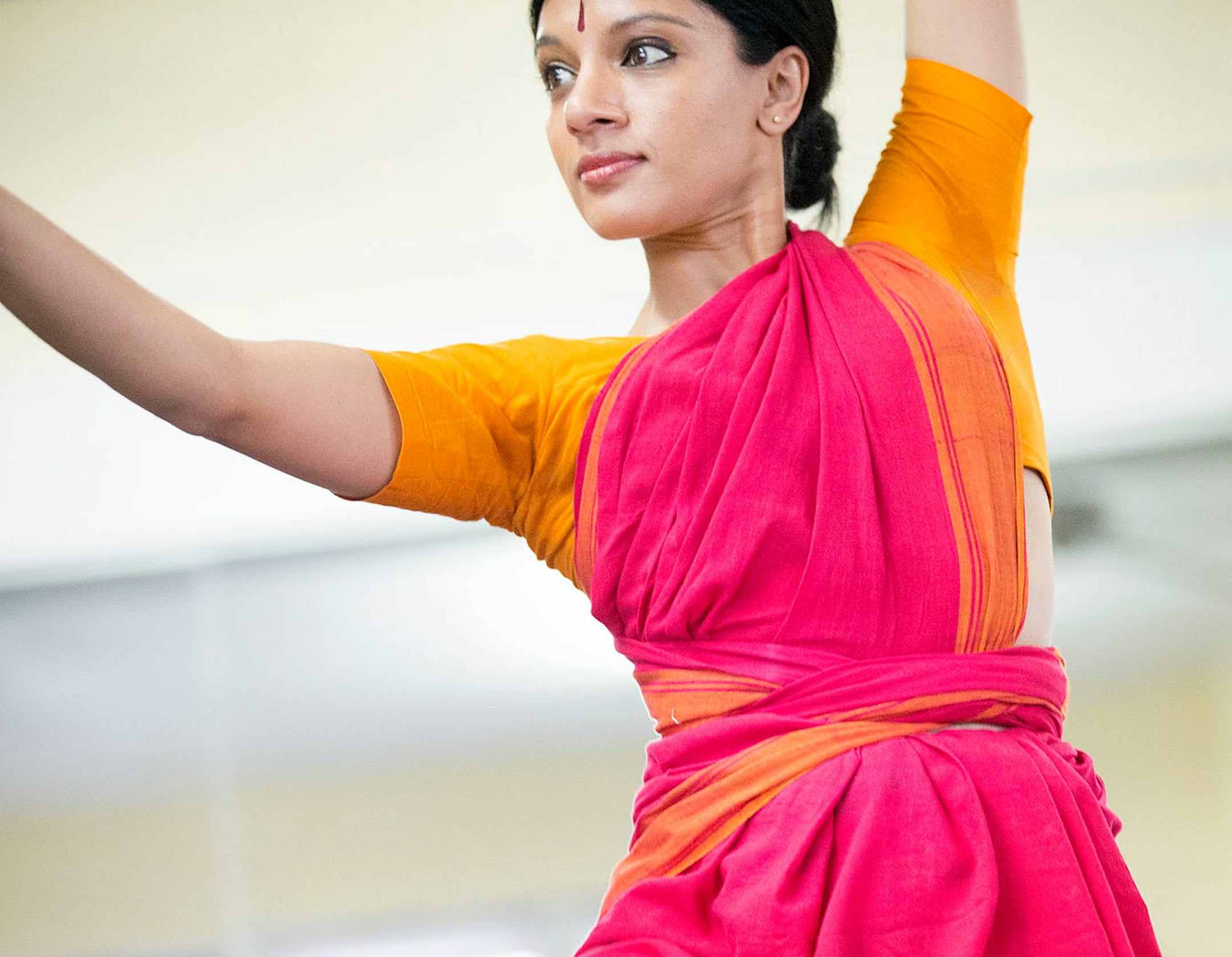 Ragamala dancer Aparna Ramaswamy during a rehearsal in Minneapolis.