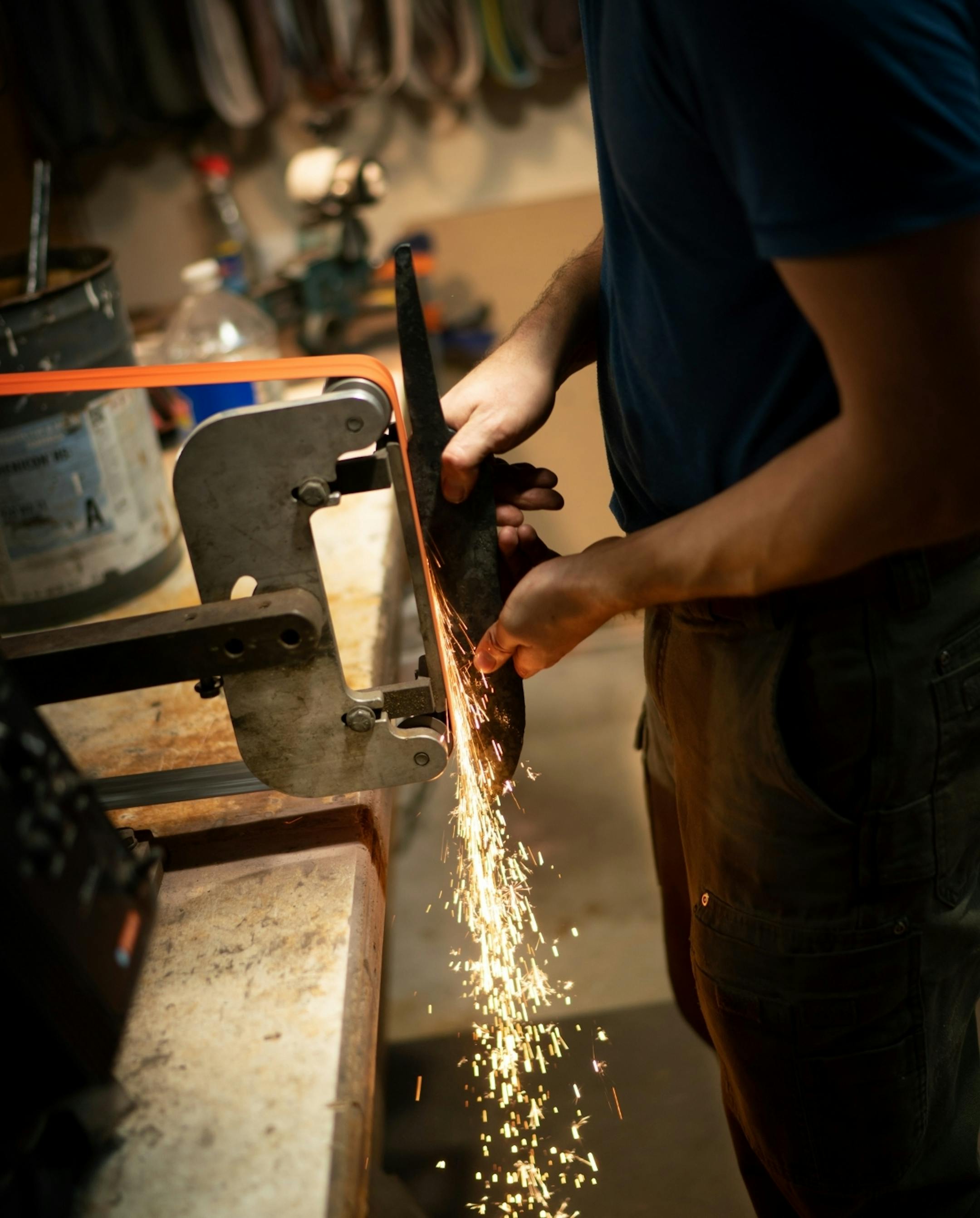 Jason Kraus grinned the profile of a 12-inch blade.