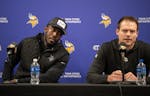 The phrase “competitive rebuild” has defined the tenure of Vikings GM Kwesi Adofo-Mensah, left, and head coach Kevin O’Connell. Whether the team