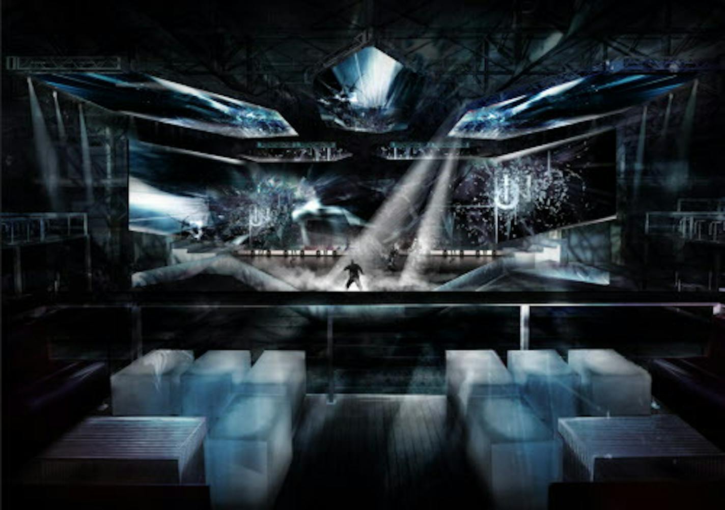 Club NOMADIC, a traveling night life experience that was in Houston last year, will call Mystic Lake Casino Hotel home for four days of performances (shown in renderings) leading into and after the Super Bowl, February 1-4.