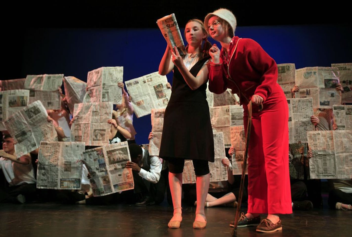 The theater students at Visitation School are putting on a play at school in conjunction with Interact Center for the Arts, a theater company that helps disabled people perform. Mendota Heights, MN on January 30, 2013.