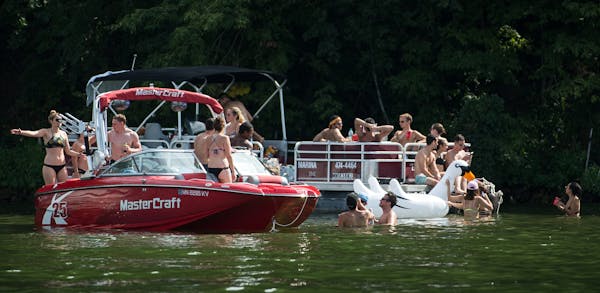 Lake Minnetonka draws as many as 9,000 boats on a busy weekend, and Labor Day weekend is the busiest. Saturday afternoon brought out the crowds.