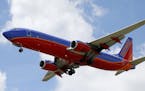 A Southwest Airlines jet made its approach to Dallas Love Field in Texas.