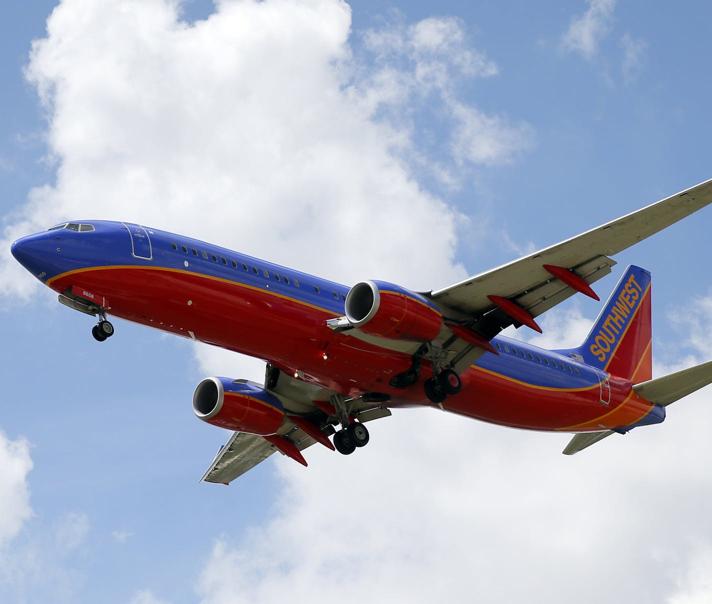 A Southwest Airlines jet made its approach to Dallas Love Field in Texas.