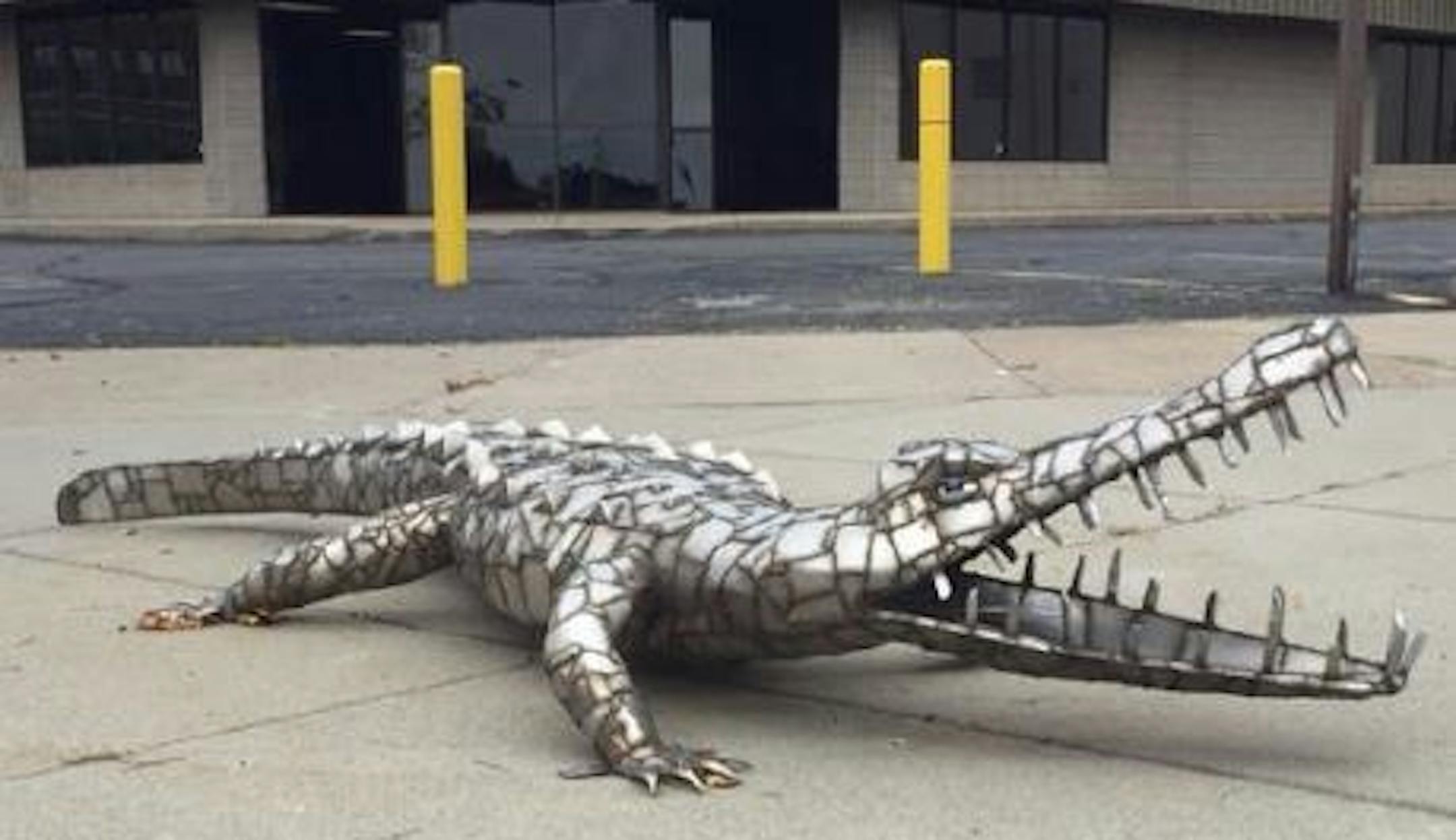 This sculpture was swiped off a street in downtown St. Cloud.