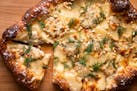 Boludo’s Peras pizza, with pear, gorgonzola, pine nuts and dill.