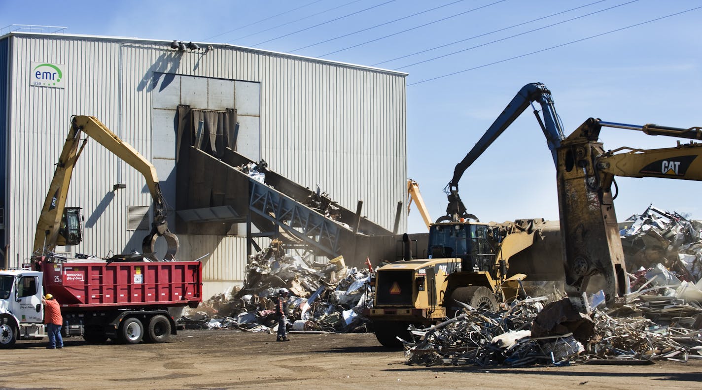 The enclosed metal shredder operated by Northern Metal Recycling in north Minneapolis.