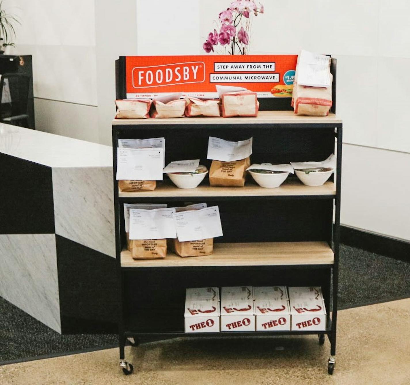 Foodsby links large office buildings to select menus, so it can then make one delivery.