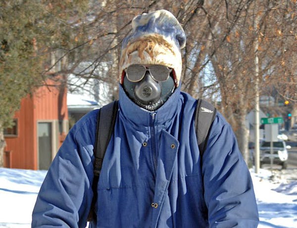 Jon Kramer, of Bismarck said a good way to beat the cold conditions is with a face mask called the cold avenger.