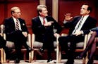 Independent-Republican gubernatorial candidate Jon Grunseth sparred with then-Gov. Rudy Perpich during the 1990 debate on Twin Cities Public Televisio