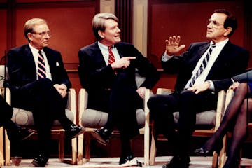 Independent-Republican gubernatorial candidate Jon Grunseth sparred with then-Gov. Rudy Perpich during the 1990 debate on Twin Cities Public Televisio
