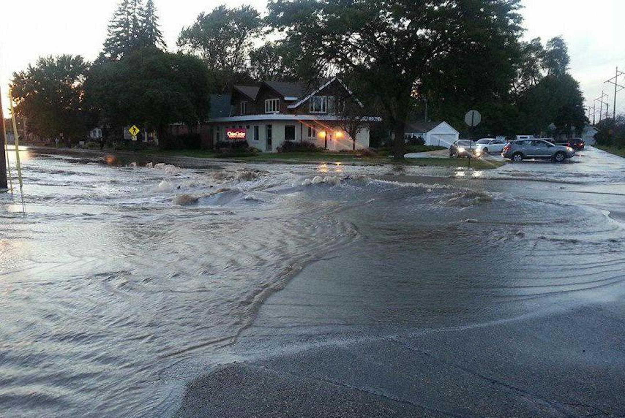 Robbinsdale water main break on Sept. 18, 2014 on County Road 9. Photo submitted from the city of Robbinsdale. ORG XMIT: Lhd3rJByp87Oc-0t1BEe