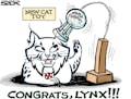 Sack cartoon: Minnesota Lynx