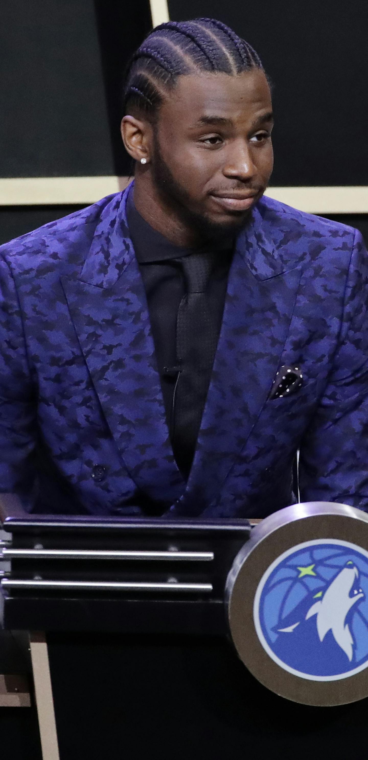 Minnesota Timberwolves' Andrew Wiggins is introduced at the NBA basketball draft lottery, Tuesday, May 16, 2017, in New York. (AP Photo/Frank Franklin II)