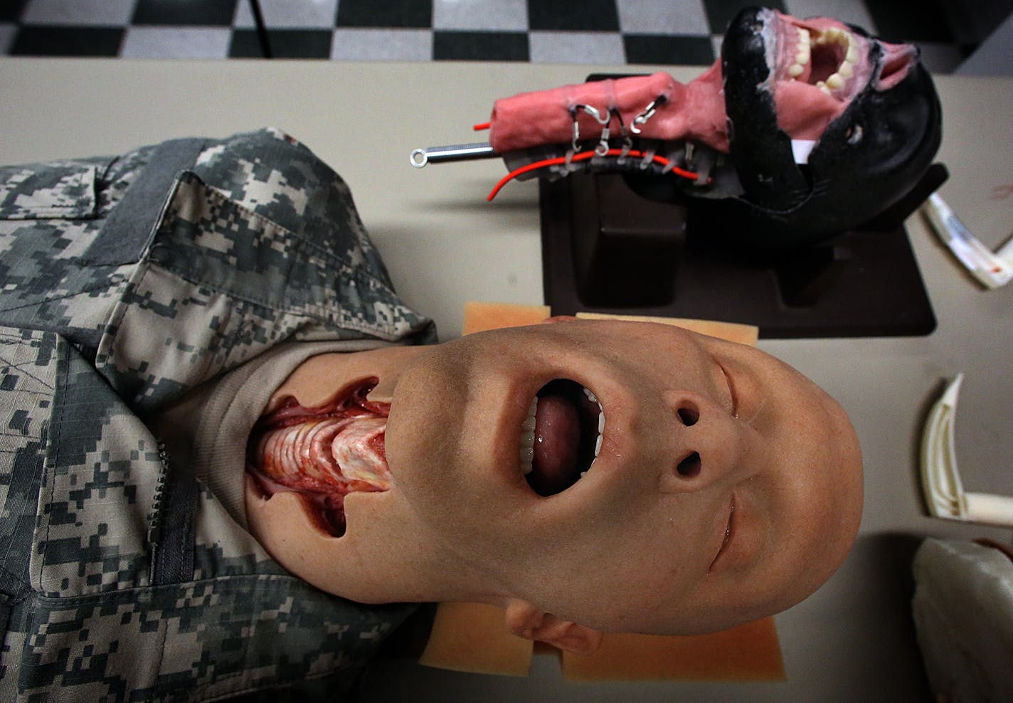 An interdisciplinary team at the University of Minnesota has pulled together engineers, doctors, private industry and even a Hollywood makeup artist to develop a lifelike mannequin for the military to use to accurately train combat medics on how to insert a breathing tube. The mannequin is an example of how the SimPortal (Simulation PeriOperative Resource for Training and Learning) lab at the U wants to develop cutting edge medical training tools