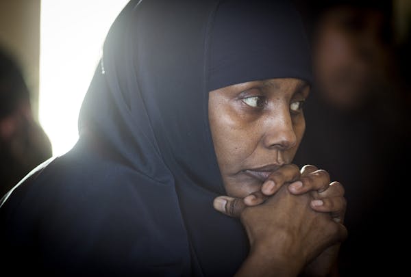 Khaalid Abdulkadir's mother Deqa Warsame during an interview on Tuesday, March 1, 2016, in Minneapolis, Minn.