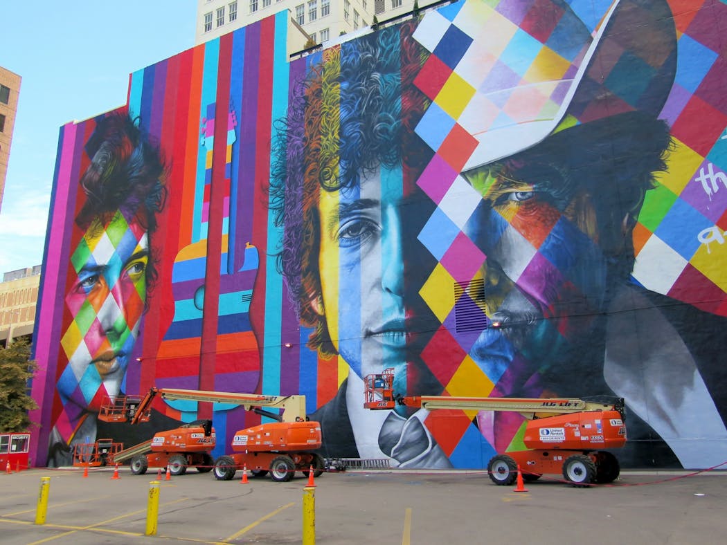 Minneapolis' Bob Dylan mural by Eduardo Kobra.