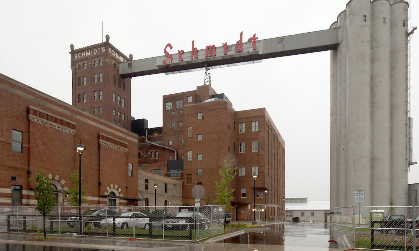 The old Schmidt brewery in St. Paul ] JOELKOYAMA&#x201a;&#xc4;&#xa2;jkoyama@startribune St. Paul, MN on June 19, 2014. Less than two years after a Plymouth developer bought the property, the old Schmidt brewery in St. Paul has been transformed into a nearly fully booked artists housing complex that promises to infuse new life in the W. 7th area. The icing on the cake is the return of the iconic Schmidt sign, a full-scale replica of which has been installed and will be lit for the first time Satu