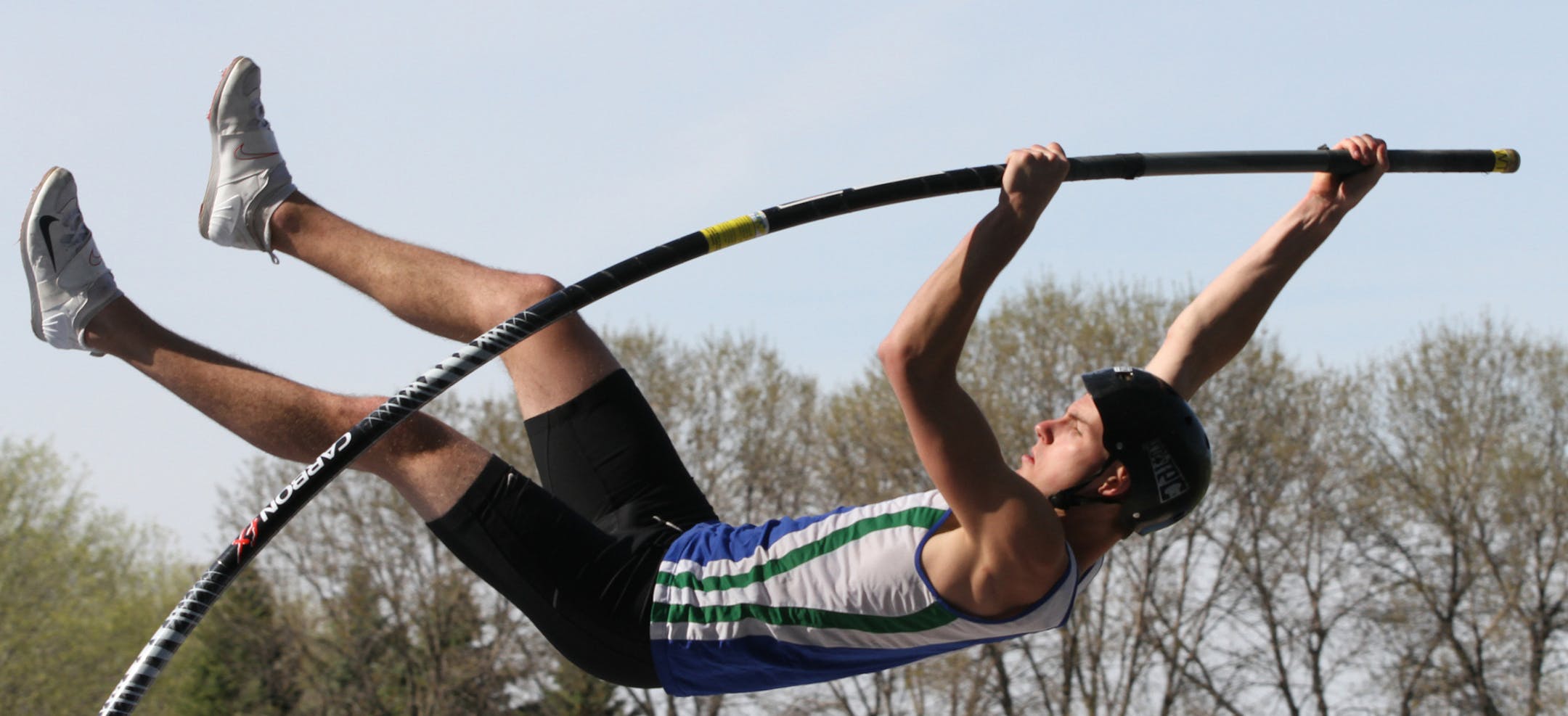 Grant Krieger of Blake vaulted at the Blake track on 5/10/13.] Bruce Bisping/Star Tribune, bbisping@startribune.com Mitch Valli, Grant Krieger, Lee Bares/source.