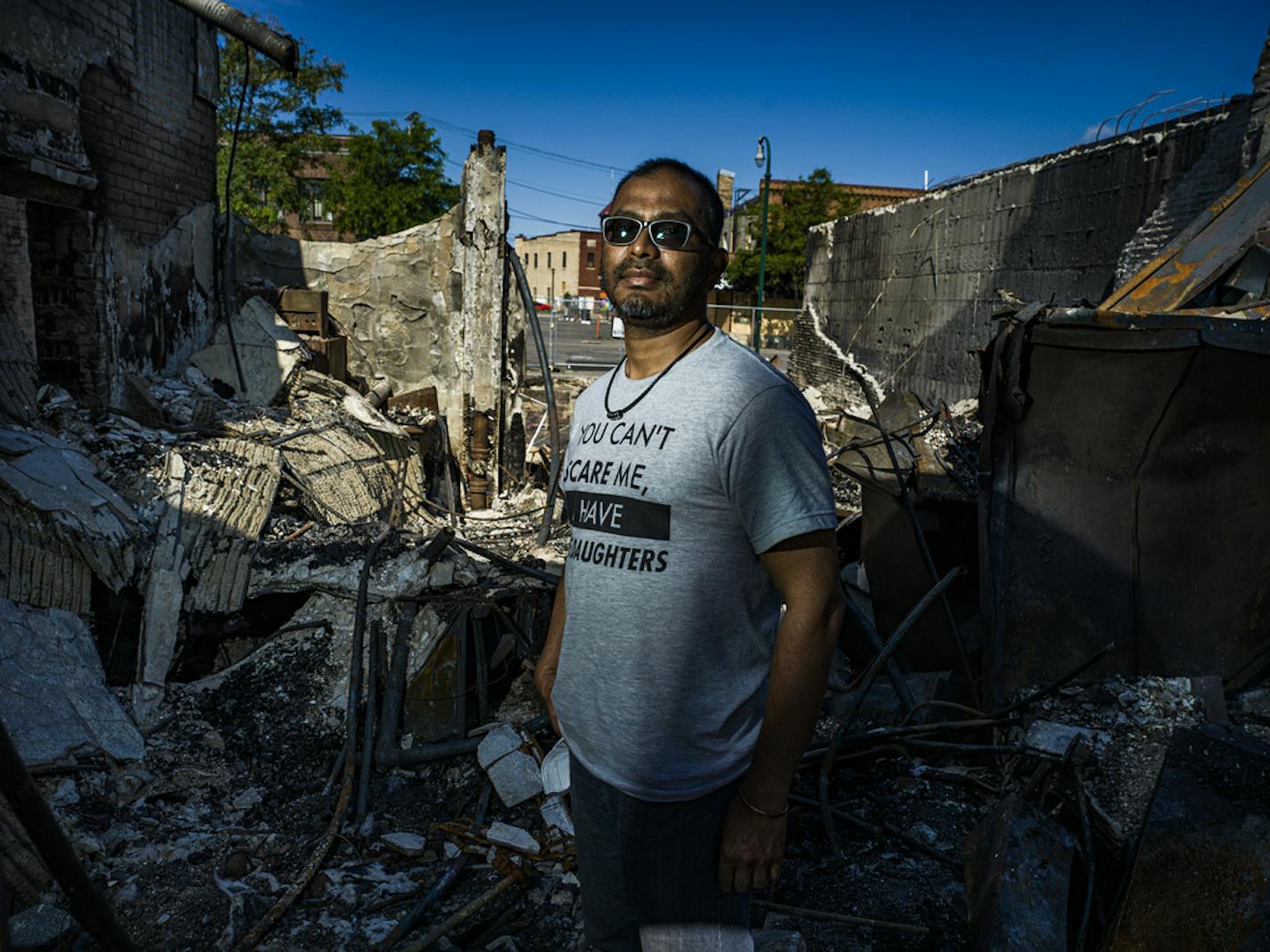 Ruhel Islam, the owner of Gandhi Mahal who said "let my building burn, justice needs to be served." He plans to rebuild on the original site.] RICHARD TSONG-TAATARII • richard.tsong-taatarii@startribune.com