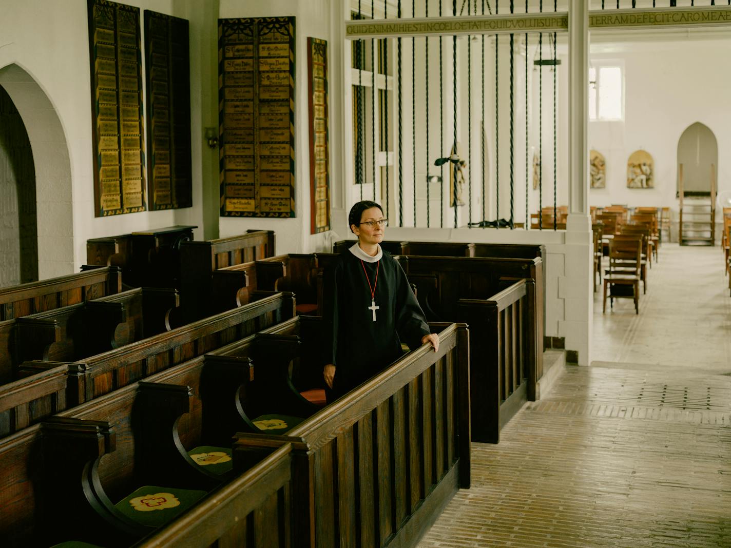 Sister Monica Clare, of the Community of St. John Baptist, in Mendham, N.J., May 6, 2022. 'I keep telling the other sisters, 'Get on TikTok!'' said Sister Monica Clare. ''If we're hidden, we're going to die out.'' (Daniel Dorsa/The New York Times)