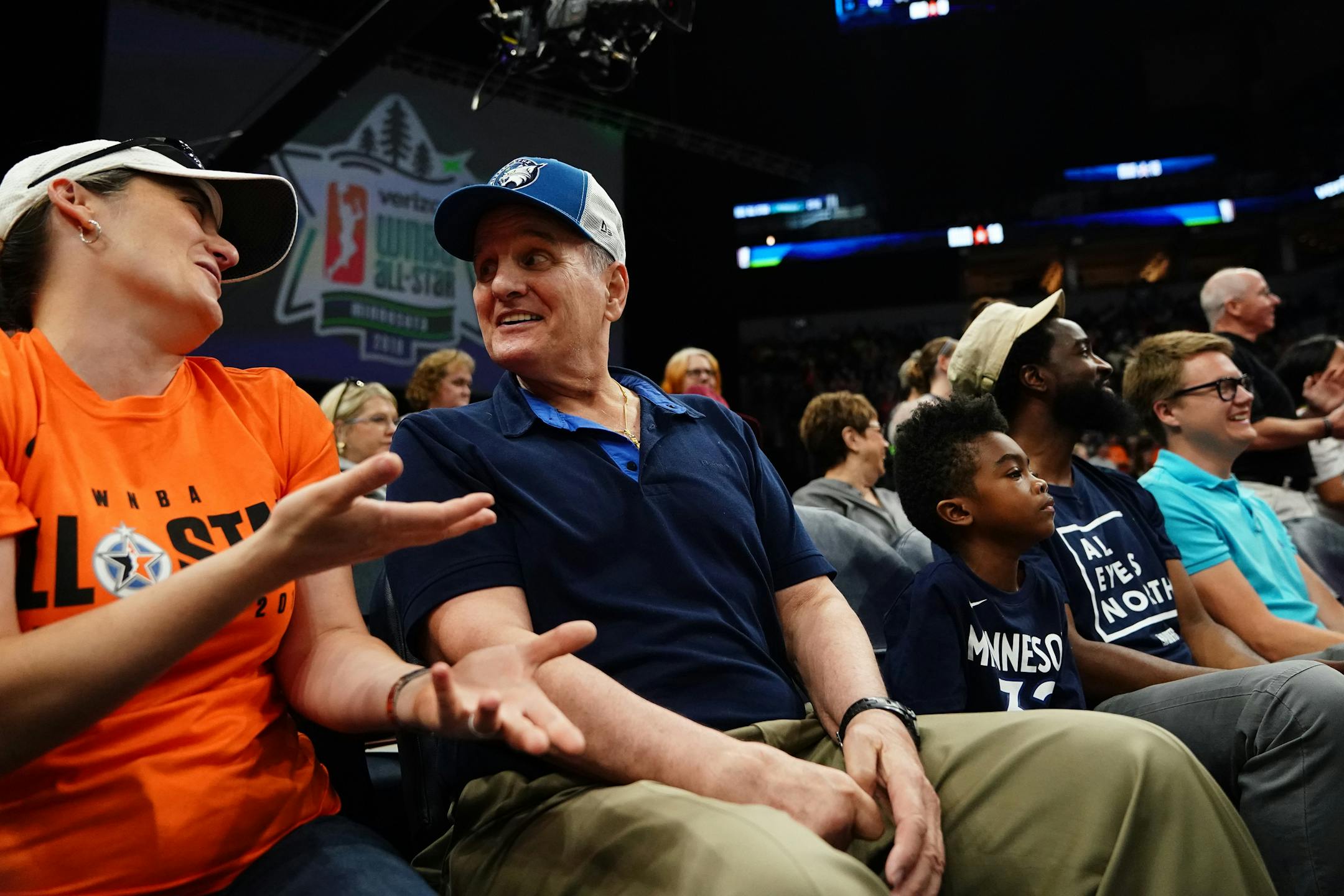 Minnesota Gov. Mark Dayton watched from the seats in the second half.
