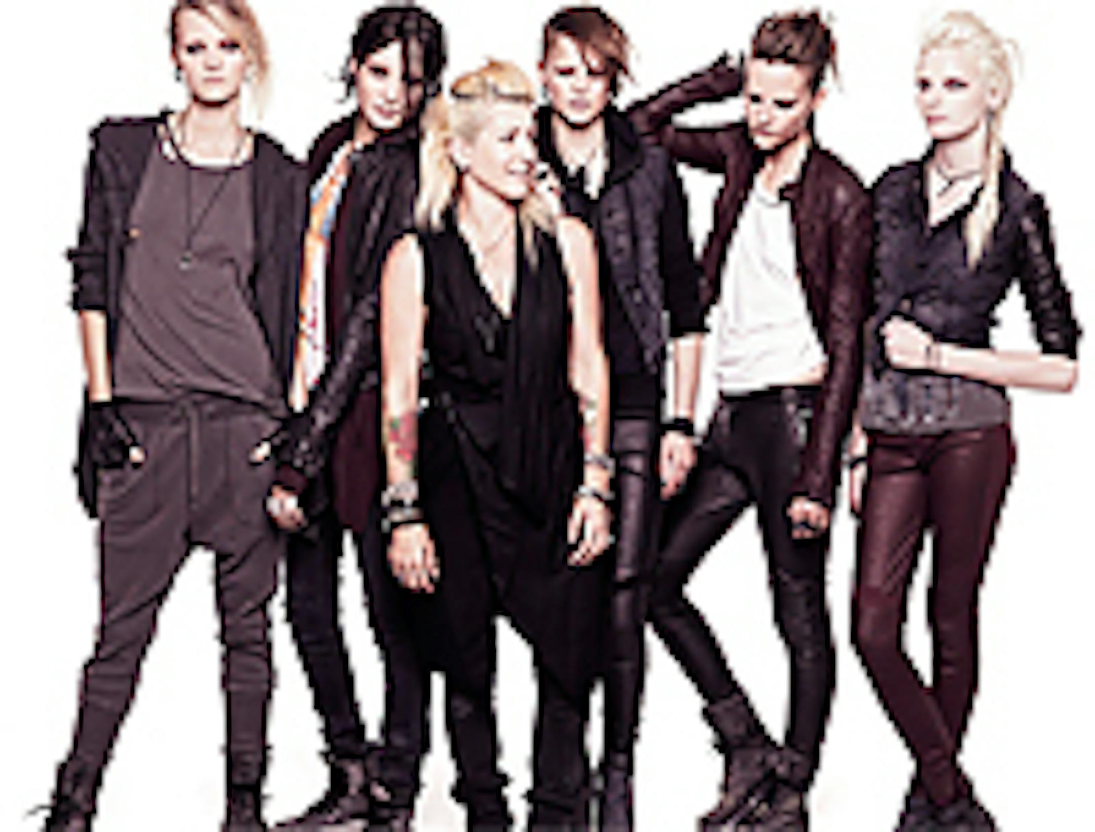Summerville, foreground, fits right in among the Salander lookalikes wearing outfits from 30-piece "Dragon Tattoo" line for H&M