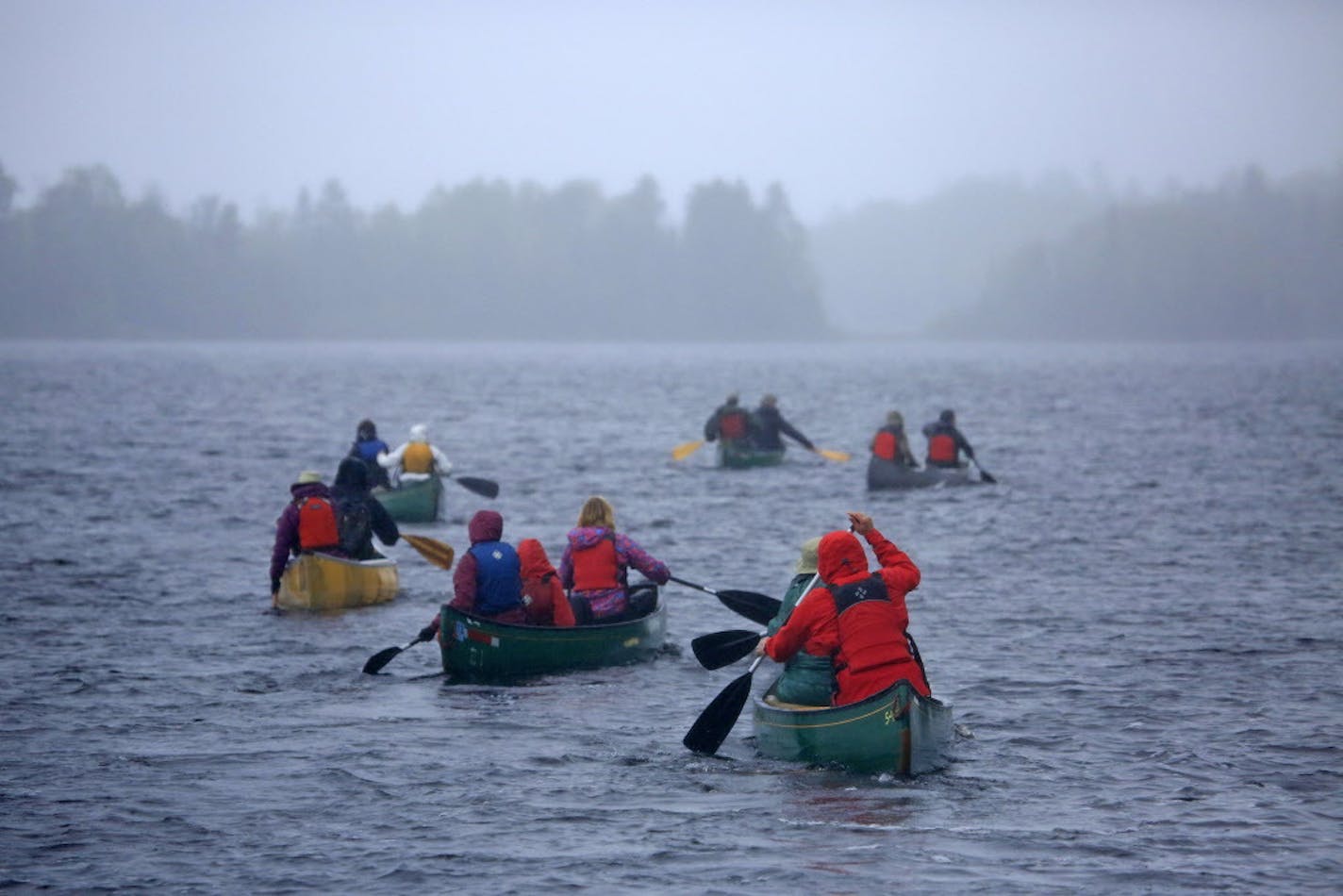 The South Kawishiwi River, which flows into the Boundary Waters, is threatened by copper-nickel mining proposals by Twin Metals Minnesota and others on adjacent unprotected public lands, environmentalists say. Supporters of Sustainable Ely held their Celebrate the Kawishiwi River paddle in 2016.