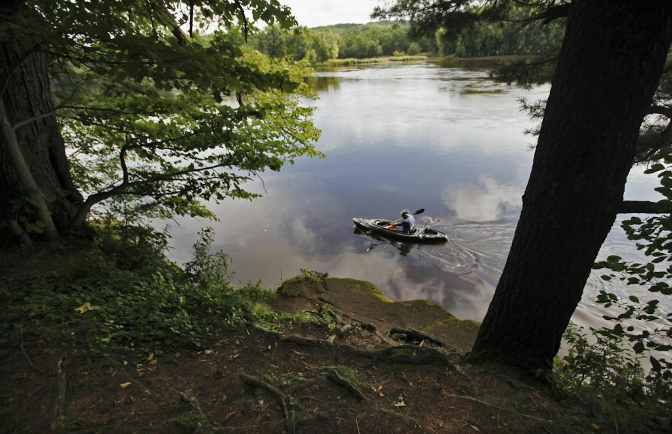 Don Quick of St. Paul kayaked the waters of the St. Croix River at William O'Brien State Park at Marine on St. Croix, MN, Friday, Sept. 2, 2011.