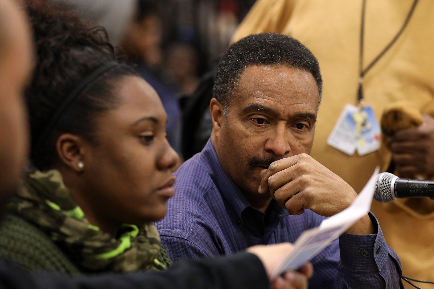 Minneapolis North athletic director Leo Lewis sat at the scorers table during Friday night's boys junior varsity basketball game. ] ANTHONY SOUFFLE &#x2022; anthony.souffle@startribune.com Leo Lewis, the Minneapolis North athletic director, worked behind-the-scenes during a boys prep basketball game between Minneapolis North and Patrick Henry High School Friday, Jan. 6, 2017 at Minneapolis North High School in Minneapolis. Lewis is regarded as a key figure in the school's athletic resurgence.