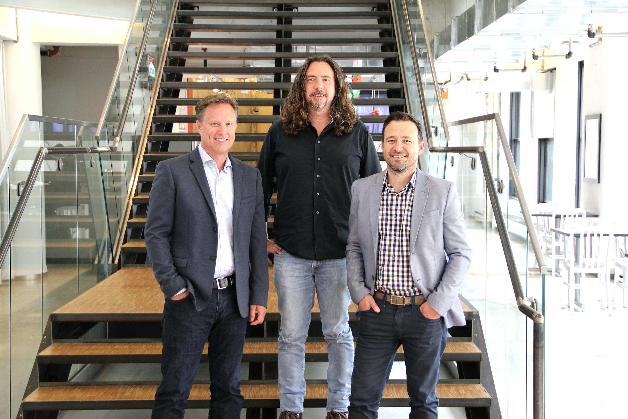 The Modern Climate team is led by (from left) John Moberg, chief operating officer; Jason Tell, chief strategy atmosphere, and Keith Wolf, president and chief creative officer.