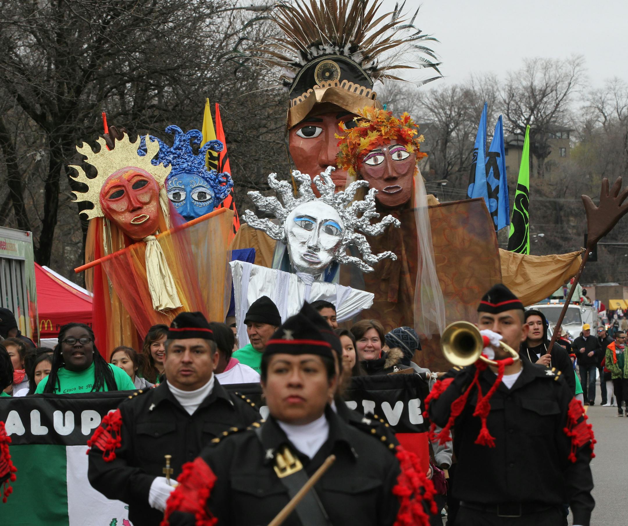 The Cinco de Mayo Parade made its way down Cesar Chavez Street in St. Paul's West Side, as part of this years celebration. The parade is the single highest attended event of Cinco de Mayo and features floats from local community organizations and authentic Mexican performers. The Cinco de Mayo celebration attracts thousands of people and features live music, dancers, Lowrider car show and food.] Bruce Bisping/Star Tribune bbisping@startribune.com