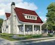 Home plan: Updated farmhouse fits on a narrow lot