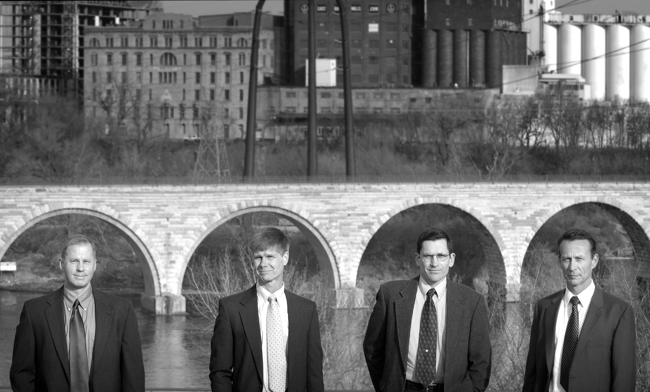 GLEN STUBBE � gstubbe@startribune.com -- Monday, November 26, 2007 -- Minneapolis, Minn. -- Sagis Corp leaders from L to R are Mike Mohn, COO; Jeff Baker, President; Stephen C. Bosacker, CFO and Albert Linderman CEO. Sagis is a virtual company with no office. The principles live in different parts of the metro, Sagis makes are reports, books and CDs based on interviews with departing executives, companies that want to preserve knowledge and culture and individuals who want a legacy product that